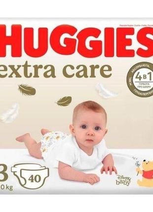 Дитячі підгузники huggies extra care jumbo №3 6-10 кг 40 шт