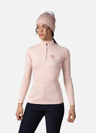 Фліс жіночий rossignol w classique 1/2 zip powder pink '24 розмір s