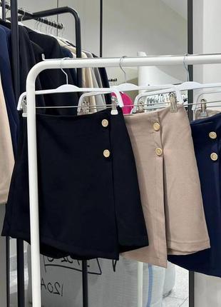 Накладной платеж ❤ турецкие коттоновые шорты юбка на запах высокой посадки2 фото