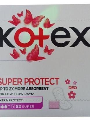 Щоденні прокладки kotex super deo 52 шт.1 фото