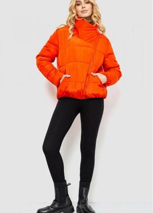 Куртка женская демисезонная, цвет оранжевый,2 фото
