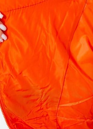 Куртка женская демисезонная, цвет оранжевый,4 фото