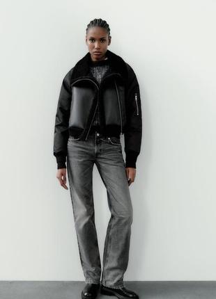 Контрастная куртка zara s-m