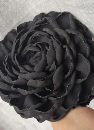 Черная роза брошь д22см2 фото