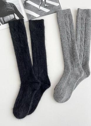 Женские зимние высокие шерстяные носки,гольфы до колена корона 36-41р.4 фото