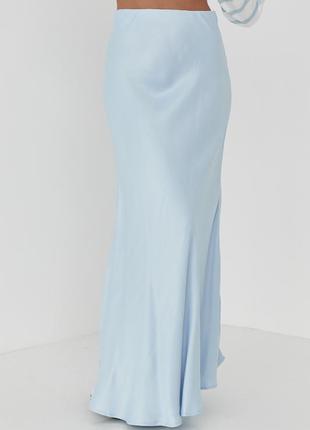 Шелковая сатиновая юбка длины макси3 фото
