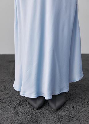 Шелковая сатиновая юбка длины макси4 фото