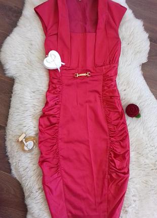 Акція!!! 1+1=3 ошатне плаття червоно-малинового кольору, 38р.