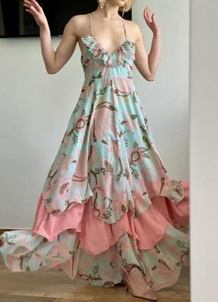Красиве романтичне довге багатоярусне плаття для феї h&m