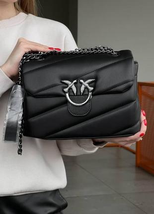 Сумка pinko puff black logo bag1 фото