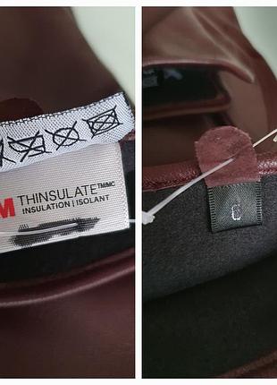 Кожаные перчатки thinsulate, р.6