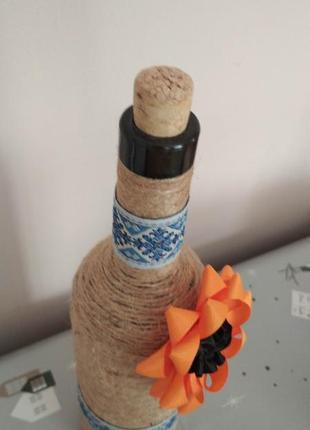 Пляшка в етно-стилі. пляшка декор. бутилка в українському стилі.4 фото