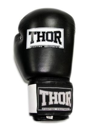 Перчатки боксерские thor sparring 14oz /pu /черно-белые2 фото