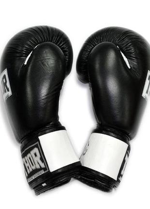 Перчатки боксерские thor sparring 14oz /pu /черно-белые5 фото