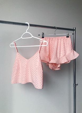Набір для сну піжама шорти з рюшами