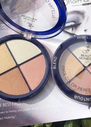 Набір для скульптурування обличчя ffleur face color perfecting palette fc-53 №1 12 г.