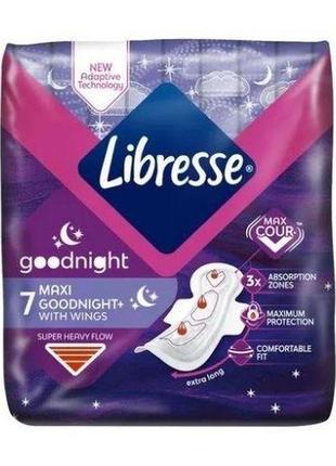 Гігієнічні прокладки libresse maxi goodnight 7 шт.1 фото