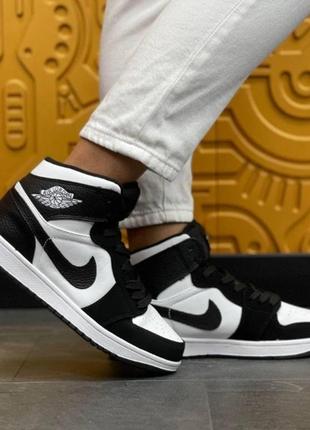 Кросівки жіночі підліткові nike air jordan джордан чорно-білі весна/осінь