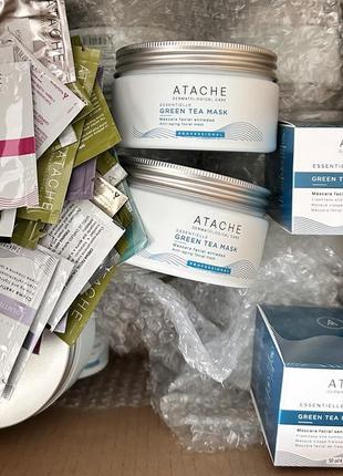 Маска для лица с зелёным чаем atache essentielle green tea mask 200 мл