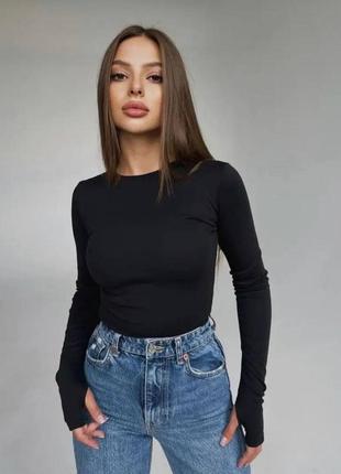 Лонгслив ❤️ черный базовый лонгслив ❤️мягкий лонгслив ❤️ женская тонкая кофта
