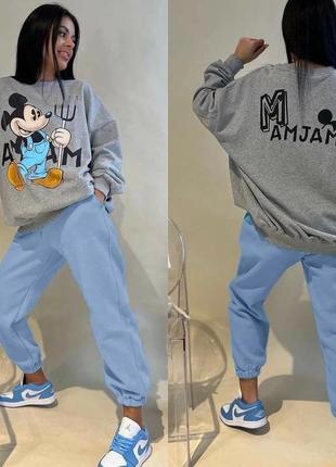 Супер стильний, теплий костюм оверсайз