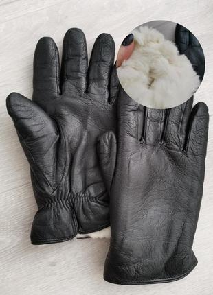 Рукавички жіночі зимові на хутрі шкіряні натуральна шкіра перчатки