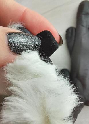 Перчатки женские зимние на меху кожаные натуральная кожа перчатки6 фото