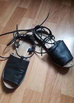 Стильные сандалии со шнуровкой topshop, кожа4 фото