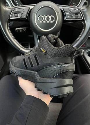 Adidas terrrex swift r gore tex fur all black grey stripes