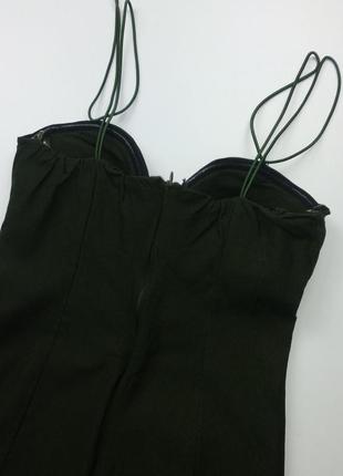 Модное мини платье темно-зеленое3 фото