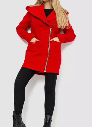 Пальто женское кашемир с капюшоном на молнии 2 цвета 186r241аг6 фото