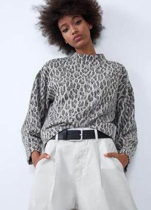 Леопардовий світшот джемпер кофта в ретро стилі zara