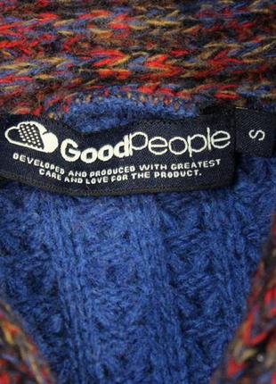 Нарядный шерстяной (80%) свитерик с красивым шалевым воротником от good people3 фото