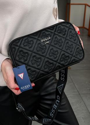 Женская сумка guess double bag total black черная