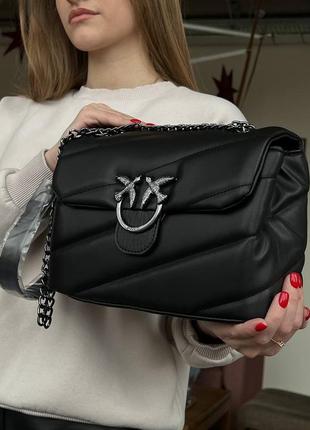 Женская сумка pinko puff black logo bag2 фото