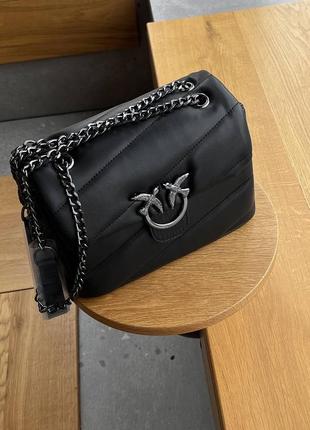 Жіноча сумка pinko puff black logo bag4 фото