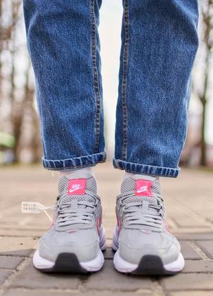 Отличные женские кроссовки nike runtekk grey pink серые с розовым10 фото