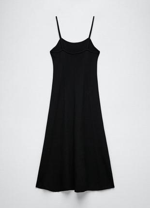 Чорна прозора міді сукня в білизняному стилі marks & spencer/сукня-комбінація2 фото