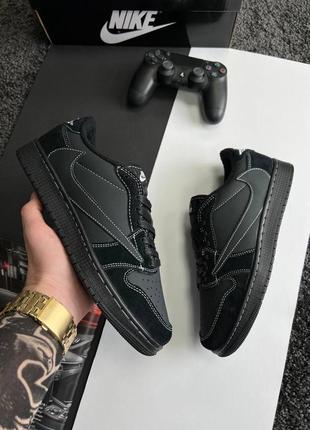 Кросівки nike air jordan 1 low ts og travis scott black phantom1 фото