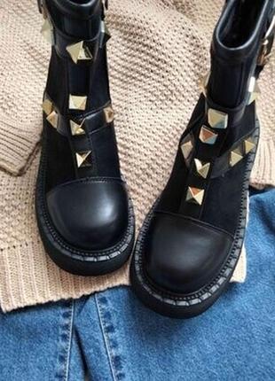 Черевики демісезонні чорні на флісі 37 на 23,5см