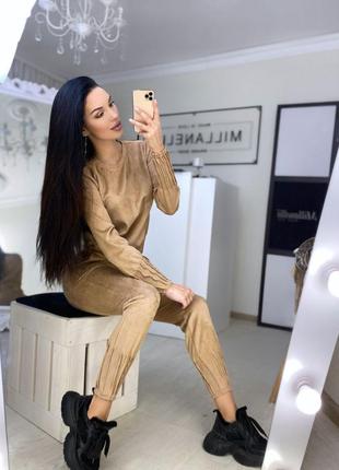 Ідеальний костюм спортивного стилю замш3 фото