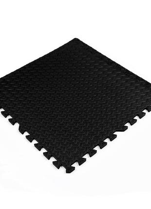 Килим пазл, підлога пазл - модульне підлогове покриття 600 x 600 x 10мм, чорний1 фото