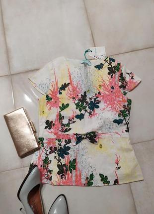Стильна ексклюзивна блуза льняна брендовий1 фото