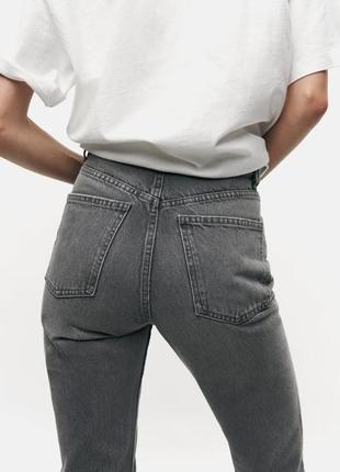 Прямые джинсы straight fit high waist от zara, в наличии5 фото