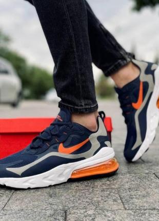 Кроссовки мужские nike air max 270 react найк с оранжевой пяткой весна/лето/осень2 фото