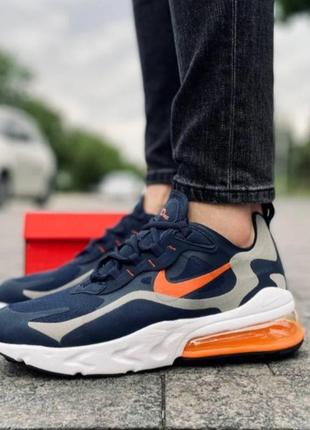 Кроссовки мужские nike air max 270 react найк с оранжевой пяткой весна/лето/осень3 фото