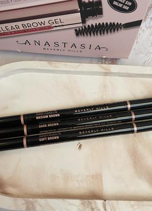 Олівець для брів anastasia beverly hills brow wiz soft btown, dark brown