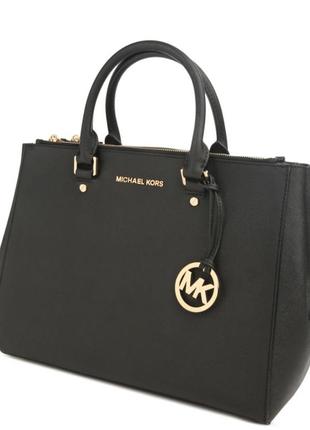 Сумка оригинальная сумка michael kors sutton из сапьяновой кожи черная2 фото