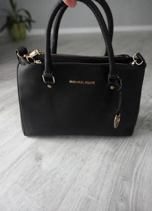 Сумка оригинальная сумка michael kors sutton из сапьяновой кожи черная4 фото