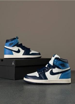 Кроссовки женские nike air jordan джордан подростковые синие с белым весна/осень1 фото